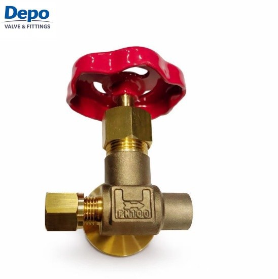 PN 100 プレート付き真鍮球形バルブ